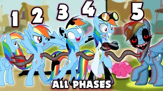 Rainbow Dash ALL PHASES | Friday Night Funkin' VS Rainbow Dash | Pibby MLP - Darkness is Magic V1