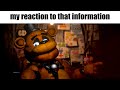 My reaction to that information but its fnaf