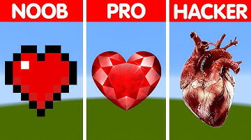 NOOB vs PRO vs HACKER Minecraft Pixel art – Heart