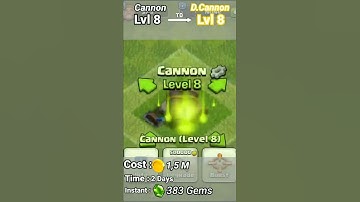 UPGRADE Cannon Lvl 8 to Double Cannon Lvl 8 || Clash Of Clans (COC)