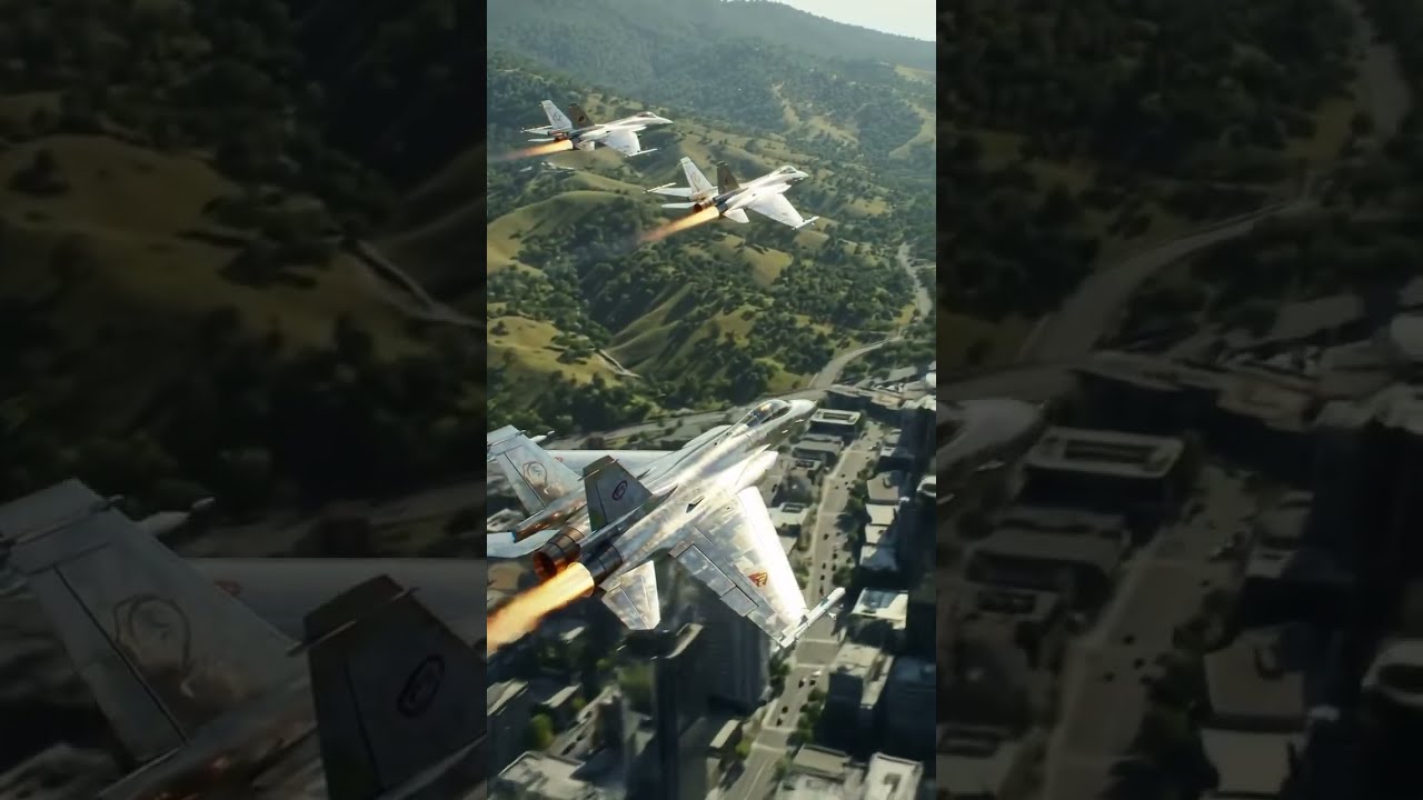Epic Fighter Jet Strike Over Hills City Ultra Realistic 3D Action
