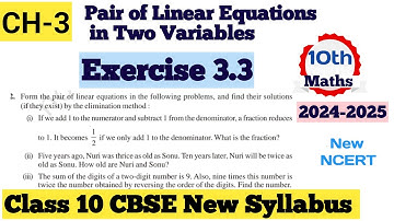 Class 10th Ex 3.3 Q2 NCERT New Book | Linear Equations in two variables class 10 exercise 3.3 CBSE