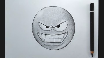 How To Draw Devious Blue Emoji (Troll Face Style) || Step By Step Drawing