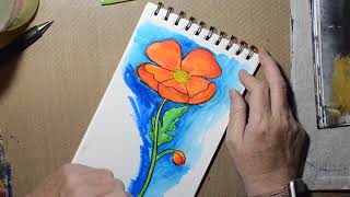 Mixed Media Watercolor Flower