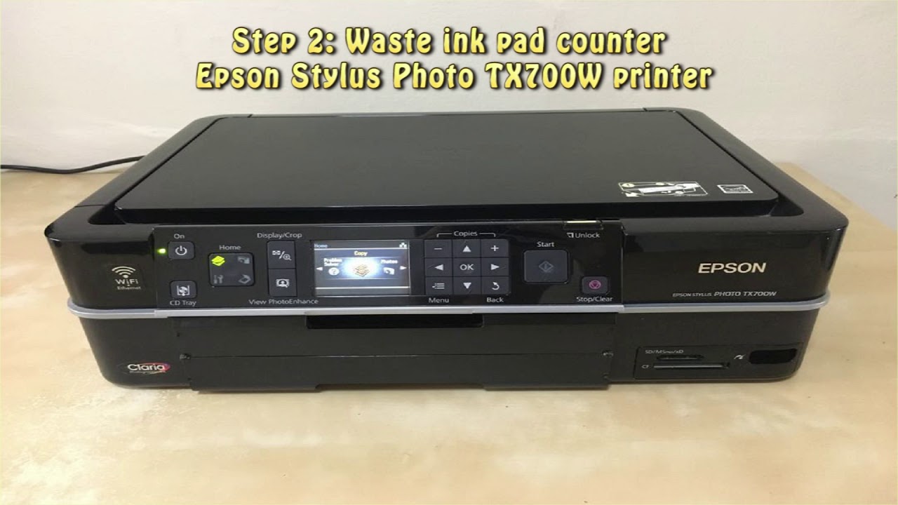 Reset Epson  Stylus Photo TX700W  Waste Ink  Pad Counter 