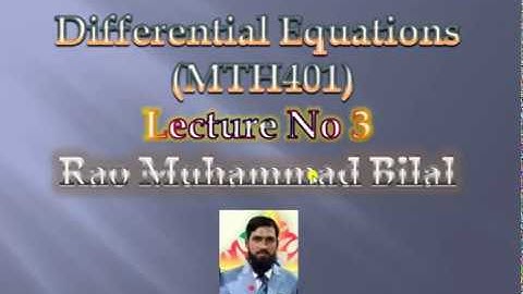 Differential Equation Mth 401 Lecture No 3 Separable Equation/short lecture in urdu