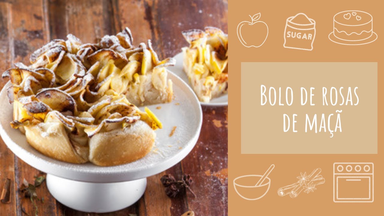 Bolo de rosas de maçã
