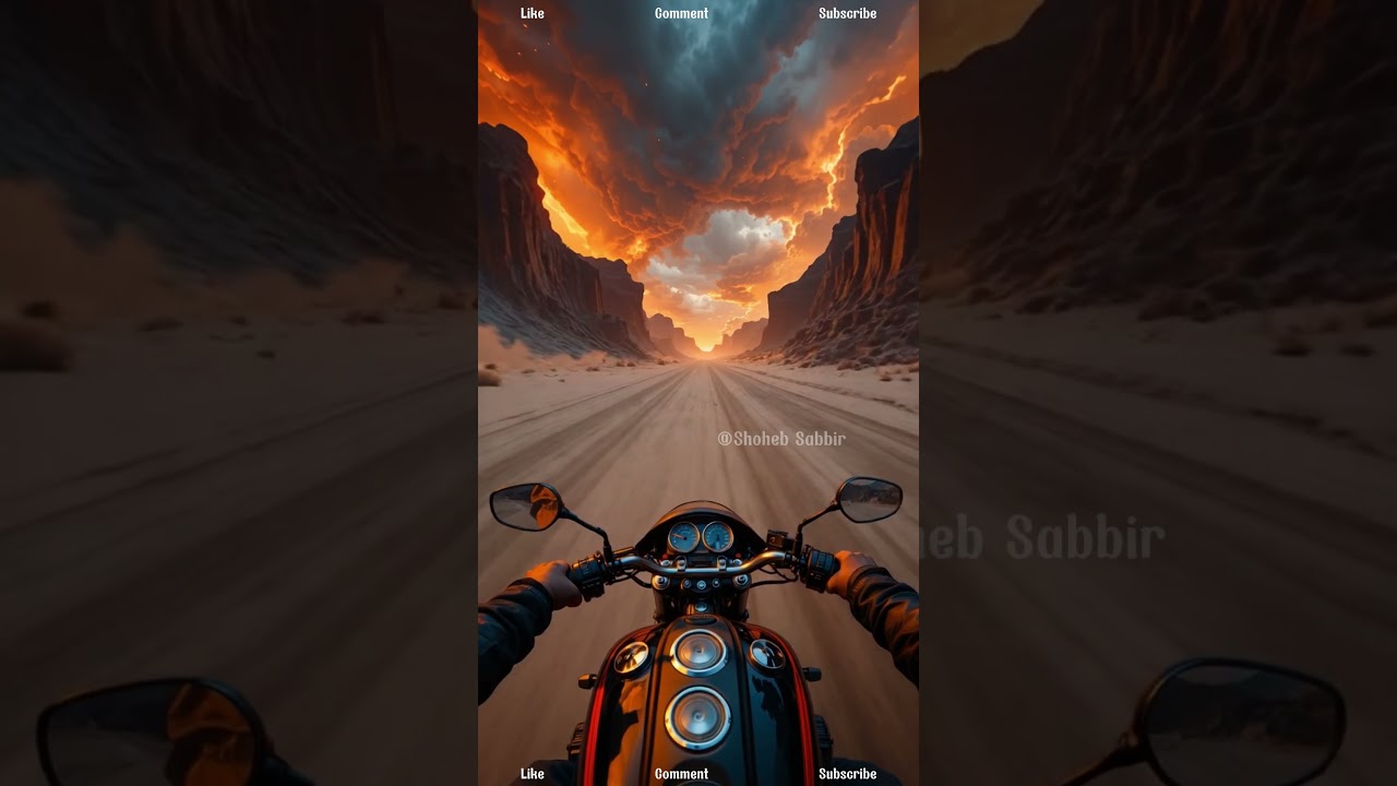 Bike Ride on A Dangerous Lava Road😱Ai Motorcycle Journey 
