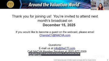 NOV 17 | Around the Valuation World® | 11:00 a.m. (MT)  | 2 hour(s) per day