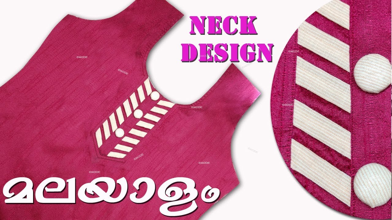 Neck Design Cutting and Stitching in Malayalam/churidar neck ...
