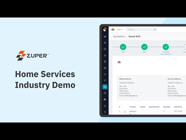 Residential Services Industry - Zuper Overview Demo class=
