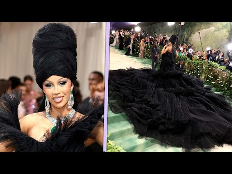 Cardi B Takes Over Met Gala Steps in MASSIVE Gown, Fluffed by 9 Helpers!