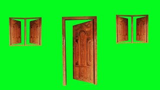 HD DOOR OPENING ANIMATED VIDEO BACKGROUND | DOOR WITH WINDOWS GREEN SCREEN VIDEO | GREEN SCREEN DOOR