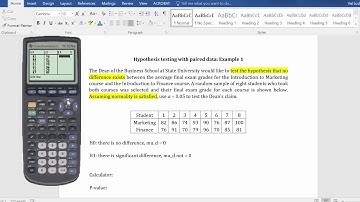 Hypothesis testing with paired data: example 1