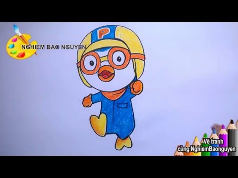Video Vẽ chim cánh cụt Pororo/How to Draw Pororo - youtube