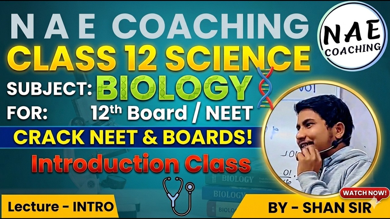 CLASS 12 BIOLOGY CHAPTER 1 INTRODUCTION CLASS FOR BOARD EXAM, NEET BY ...