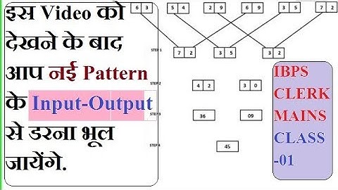 Input Output New pattern asked in SBI PO MAIN// IBPS CLERK MAIN // CLASS - 01