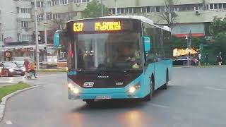 Autobuzul Otokar C12 #6594 pe linia 637 sosind în stația Bd Chișinău