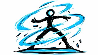 Epic a blue Stickman Figure Hero With blue Energy | Fantasy Drawing Tutorial