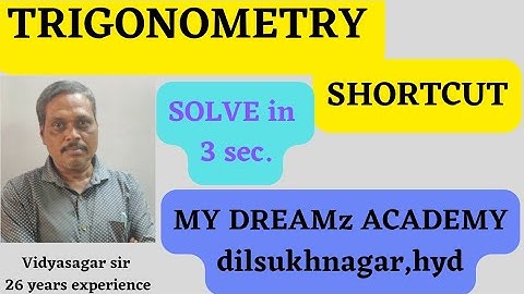 Ecet trigonometry shortcuts class 1