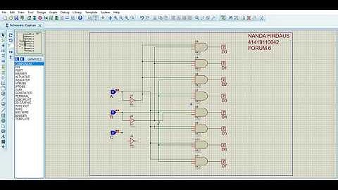 Nanda Firdaus Forum pertemuan 6 Simulasi Rangkaian 3 Bit to 8 Bit Decoder
