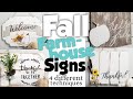 🍂 4 Different ways you can make Fall signs with a Farmhouse look