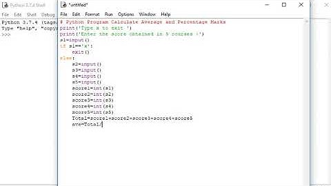 Python Program Calculate Average and Percentage Marks