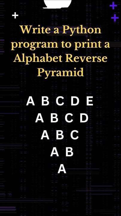 Alphabet reverse pyramid using python#Interview question#python3 # ...