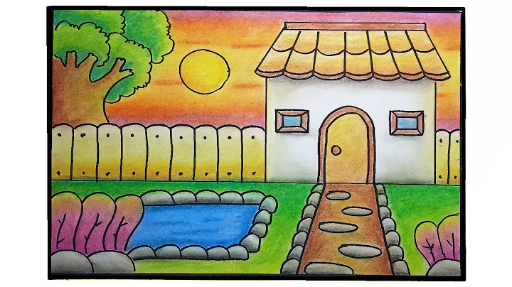 Cara menggambar pemandangan rumah mudah dan bagus,how to draw easy scenery