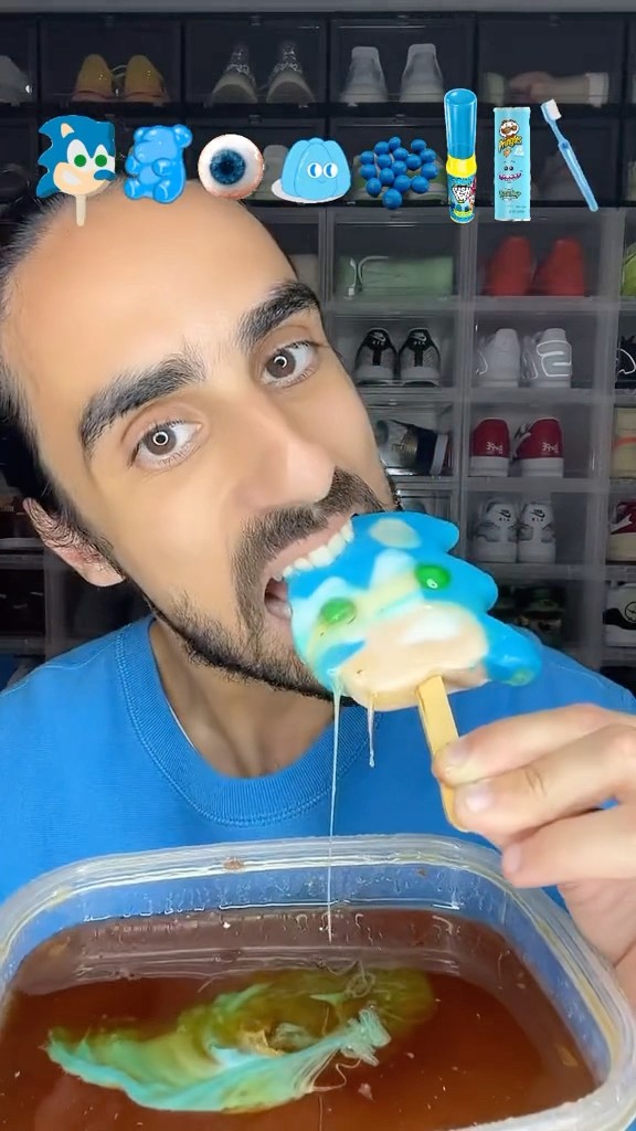 Food ASMR Eating all Blue Snacks! #food #asmr #mukbang #satisfying #foodasmr