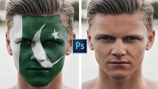 How to apply Paint on face || Realistic paint effect Photoshop Tutorial screenshot 4