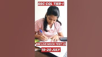 RBE LIVE MOCK TEST-25 (19-20 JULY)📈🗓️ SSC CGL TIER-I ✅ #ssc2025 #ssccgltier1 #exam #shorts