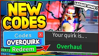 10 Roblox My Hero Mania *OVERHAUL LEGENDARY SPINS* ALL NEW My Hero Mania Codes! Roblox