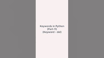 How to implement Keyword del in Python #keywords #pythonshot #shorts #pythonprogramming #coding