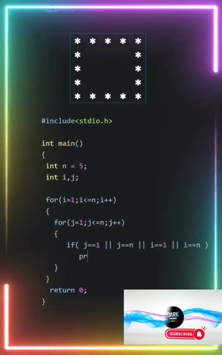 Square Star Pattern Program in C | Printing Star Pattern in C | How to ...