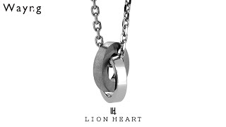 ライオンハート LION HEART トライ ネックレス ロゴ ダブルリング サージカルステンレス シルバー メンズ ブランド