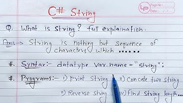 C# - Strings | What is String? full Explanation