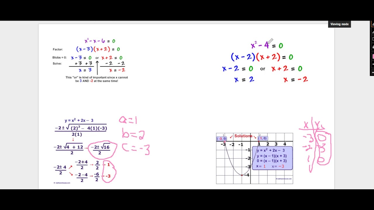 Solving Quadratic Equations Comparison - YouTube