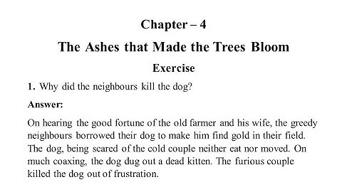 The Ashes That Made The Trees Bloom | Question Answer | Class 7 English NCERT | Chapter 4