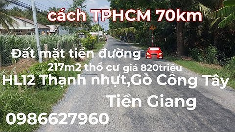 Ms267.(đã bán)Đất mặt tiền đường 🚘.217m2  giá 820triệu.Đường 12B thạnh nhựt,Gò Công tây,Tiền Giang