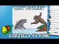 How to Draw GODZILLA VS KONG CALL OF DUTY FIGHT