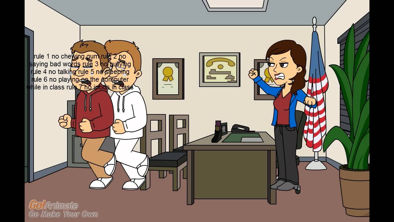 brian and jr chewing gum in class and gets grounded