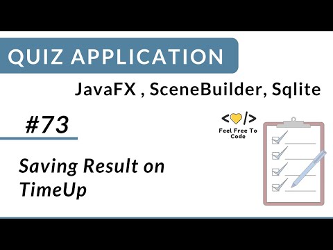 #73.  Save Result  on timeup | Javafx Quiz Application