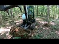 Cutting a new road through the woods &amp; fixing old logging road w/Mongo tilt bucket &amp; mini excavator