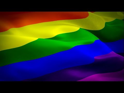 LGBT Bendera Gelombang Loop Melambaikan Tangan Di LGBT. Realistis Gay Latar Belakang Bendera. Membel