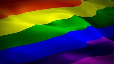 LGBT Flag Wave Loop waving in LGBT. Realistic Gay Flag background. Rainbow flag Full HD