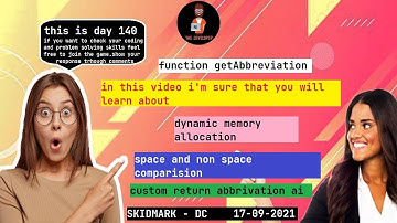 function get Abbreviation SKIDMARK 17 09 2021 #srinivasthedeveloper#day140 #skillrack #dc #function