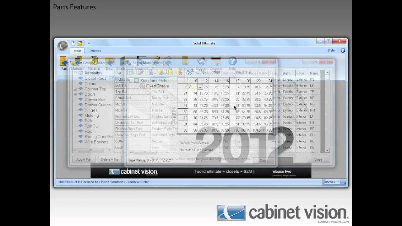 Cabinet Vision 2012 R2 Parts Youtube