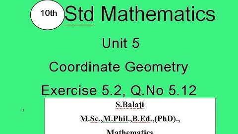 10th Maths | Ex5.2 | Q.No Eg 5.12