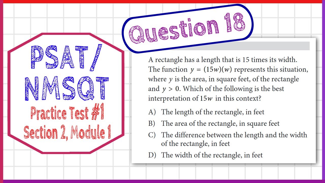 PSAT / NMSQT Question 18 from Practice Test 1 Section 2 Module 1 - YouTube